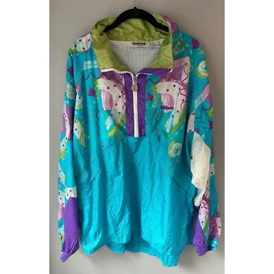 老式 Wilson ADVANTAGE 女式 WINDBREAKER 夹克 90 年代尺寸 XL 1/2 拉链尼龙蓝色 — 第 1/4 张图片