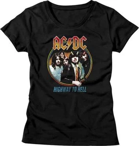 AC/DC Highway To Hell Album Cover Damen tailliertes T-Shirt Band Merch - Bild 1 von 5
