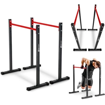 HOP-SPORT Dip Station Dip Bar Barren Parallettes Push Up Dip-Ständer Einstellbare Höhe