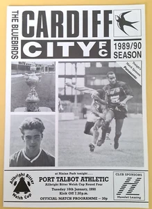 Cardiff City v Port Talbot, Welsh Cup 4th Rd, match programme, 16 Jan 1990 - Picture 1 of 1