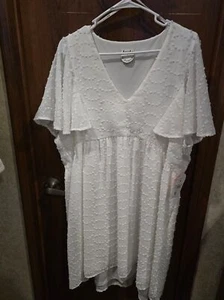 NEW Arula White Clip Dot Summer Dress Plus Size B / 2X NWT - Picture 1 of 5