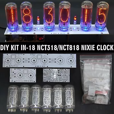 DIY KIT IN-18 Nixie Tubes Clock PCBs + Parts 12/24H Slot Machine [WITH OPTIONS] - Image 1 of 4