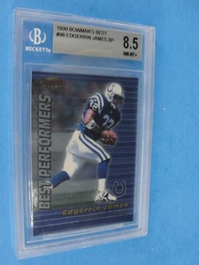 1999 Bowman's Best #98 Edgerrin James BP rc performers MINT BGS 8.5 NM MT+ - Picture 1 of 3