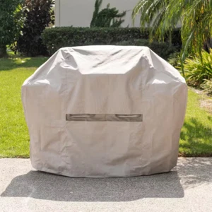 Tan Barbeque Grill Cover 65 in. Wide for BBQ Grills and Smokers, w/Venting - Picture 1 of 12