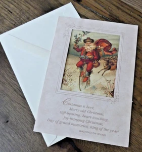 4 Vintage Hallmark Historical Collection Santa Christmas Holiday Cut-Out Karten - Bild 1 von 7