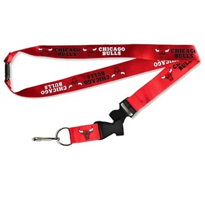 Safety Breakaway Clip LANYARD RED KEYCHAIN NBA CHICAGO BULLS DETACHABLE Key Ring - Picture 1 of 4