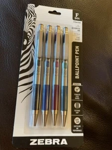 Bolígrafo retráctil Zebra Bolígrafo F-301, acero inoxidable, 0,7 mm, surtido 4 paquetes - Imagen 1 de 1