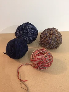 JOBLOT of four Vintage Big Cotton Yarn balls knitting crochet crafts Fashion - Picture 1 of 10