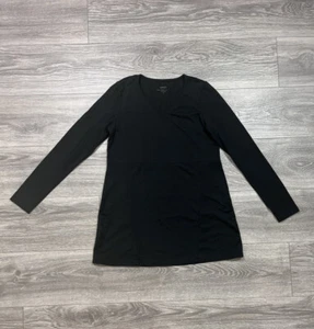 Top tunica oversize J Jill Pure Jill cucito scollo a V manica 3/4 maglione nero XS - Foto 1 di 5