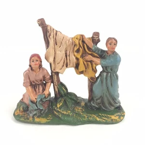Estatuilla vintage estilo Fontanini papel maché natividad aldeanos - hecha en Italia - Imagen 1 de 8