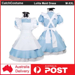 Women Girls Lolita Maid Dress Uniform Adult Alice In Wonderland Cosplay Costume - Picture 1 of 8