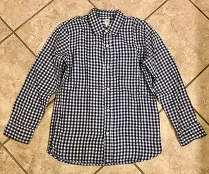 NWOT BOY'S NAVY BLUE GINGHAM LONG SLEEVE SHIRT BY GAP KIDS SIZE 12 - Picture 1 of 2