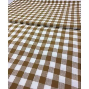 Shimogawa Kurume Kasuri Stoff Gingham Kariert Bronze Rot Weiß - Bild 1 von 3