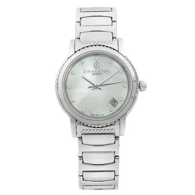Reloj de cuarzo Charriol Parsii 33 mm acero diamante blanco esfera MOP P33S2.920.001 Foto 1 de 4
