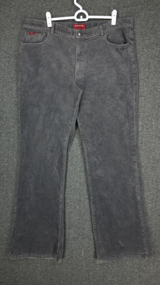 Pantalones de pana gris de mezclilla vintage Y2K Chaps para mujer talla 16 tiro alto corte bootcut Foto 1 de 4