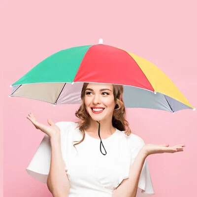 1PC Umbrella Hat Foldable Fishing Umbrella With Elastic Band Hat For Adults Kids - Image 1 of 4