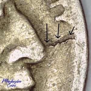 1920 Buffalo Nickel - Defective Planchet Lamination Obverse - Rare Error Coin - Picture 1 of 4
