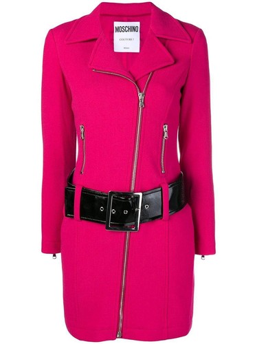 Giacca da motociclista con cintura lunga Moschino