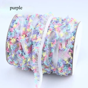 50 Yards Ruffles Mesh Lace Trims Edging Frill Ribbon Tape Cuff Plush Splice Chic - Picture 1 of 19