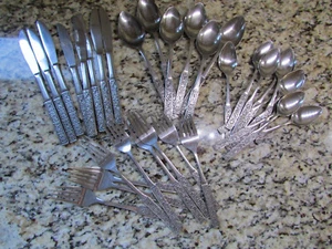 NATIONAL MOORISH STAINLESS SILVERWARE FLATWARE SET 33 PIECE SPOONS FORKS FREE SH - Picture 1 of 10