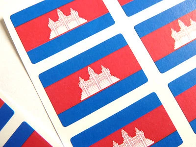 Mini Sticker Packung, Selbstklebende Kambodscha Flagge Etiketten, FR89 - Bild 1 von 2