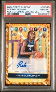 1/25 Rookie Auto PSA 10 Pop1 2024 Topps Chrome ROB DILLINGHAM Orange Prizm RC - Picture 1 of 2
