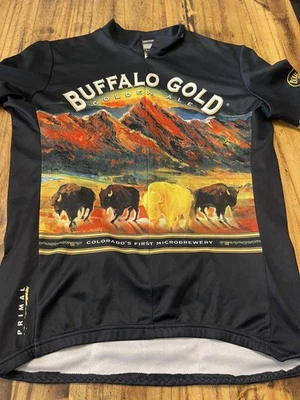 Мужская футболка Primal Wear Buffalo Gold Ale размер средний на молнии с коротким рукавом для велоспорта - Изображение 1 из 4