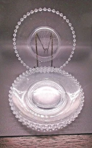 4 Very Scratched 7" Imperial 'Candlewick' Salad Plates clear - Picture 1 of 3