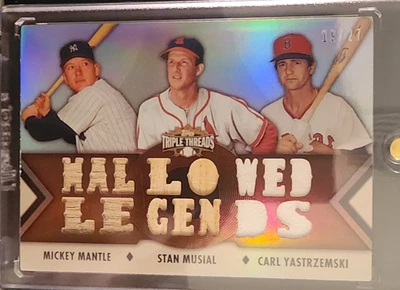 2012 Topps Triple Threads Mantle/Musial/Yastrzemski Triple Juego Usado Reliquia 19/27 Foto 1 de 2