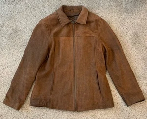 WILSONS Lederjacke braun durchgehender Reißverschluss abnehmbare Steppweste Thinsulate LARGE - Bild 1 von 11
