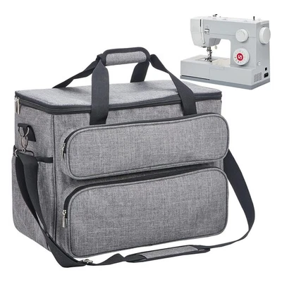 Sewing Machine Carrying Case Portable Tote Bag Zipper Handbag with Pockets - Image 1 of 4