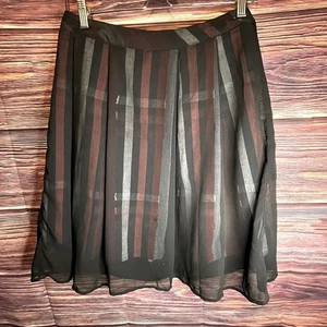 Paraphrase Knee length Black Sheer Plaid Skirt. Womens Size Medium. - Picture 1 of 6