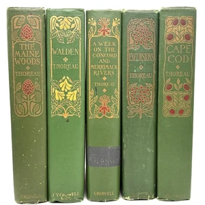 Complete set Margaret Armstrong Thoreau Covers: Walden, Cape Cod, Maine Woods +2 - Bild 1 von 6