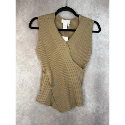 Новый с Ярлыками VOTRE NOM коллекции шелк женщин каки ребристый вязаный надежном без рукавов Топ M - Изображение 1 из 4