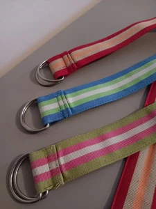 Cinture cinch larghe a righe intrecciate lotto di 3 donna lunghe 40" multicolore (A) - Foto 1 di 4