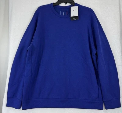 Nueva Sudadera Nike Para Hombre Impossiblemente Suave 24.7 Dri-Fit Crew Grande Azul Ret. $110 Foto 1 de 4