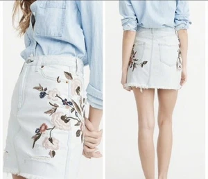 Abercrombie & Fitch Zoe Natural Rise Vintage Embroidered A-Line Skirt. Size 10 - Picture 1 of 10