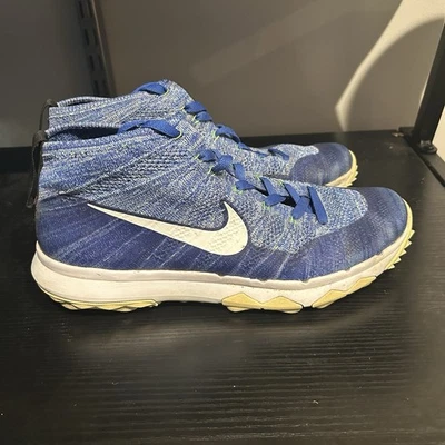 Rare Nike Flyknit Chukka Golf Trainers Shoes Blue Spikeless Mens Sz 10.5 Flyknit - Image 1 of 4