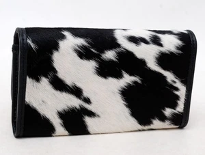 Cartera sin asas 100 % cuero de vaca real pelo ON Western damas W-38 - Imagen 1 de 5
