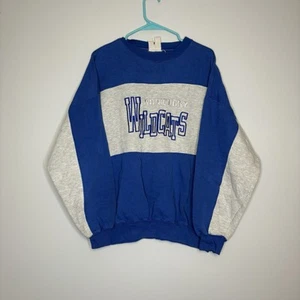 Vintage Kentucky Wildcats Sweatshirt Mens XL Gray Blue Crewneck USA NCAA 90s - Picture 1 of 4