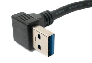 USB 3.0 Câble 30 CM Micro B Fiche À A Fiche Vis Angle Adaptateur Noire - Afbeelding 1 van 4
