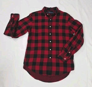 Polo Ralph Lauren Overshirt Men’s Medium Buffalo Plaid Black & Red - Picture 1 of 7