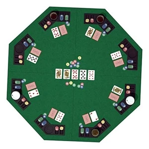 48 Inch Foldable Poker Table Top for 8 Players, Octagon Poker Table Topper - Picture 1 of 7