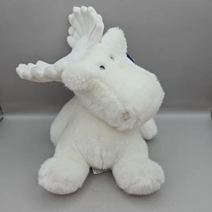 NEW Sears Windsor Collection Milton Moose White Stuffed Animal Plush Leaning - Picture 1 of 11