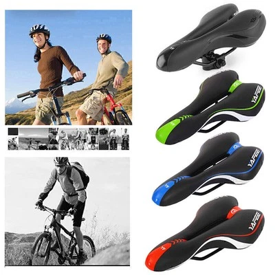 Gel PU Bicycle Saddle MTB Road Mountain Bike Cycling Racing Soft Dual-track Seat Foto 1 de 4