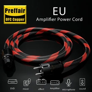HiFi Silver Plated Power Cable with EU US Male Connector Supply Mains Audio Cord - Picture 1 of 20