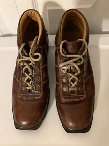 Cole Haan Mens Sz 9M Leather Ankle Boots C00519 Metal Grommets - Picture 1 of 17