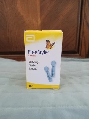100 СТЕРИЛЬНЫХ ЛАНЦЕТОВ КАЛИБРА 28 ОТ ABBOTT ДЛЯ ЛЕЧЕНИЯ ДИАБЕТА 06 2024 БЕСПЛАТНО. - Изображение 1 из 4