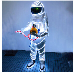 LED Costume Astronaut Suit Illuminated Party Show Dance Glow Light Cloth Helmet