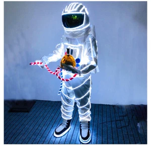 LED Costume Astronaut Suit Illuminated Party Show Dance Glow Light Cloth Helmet - Picture 1 of 7